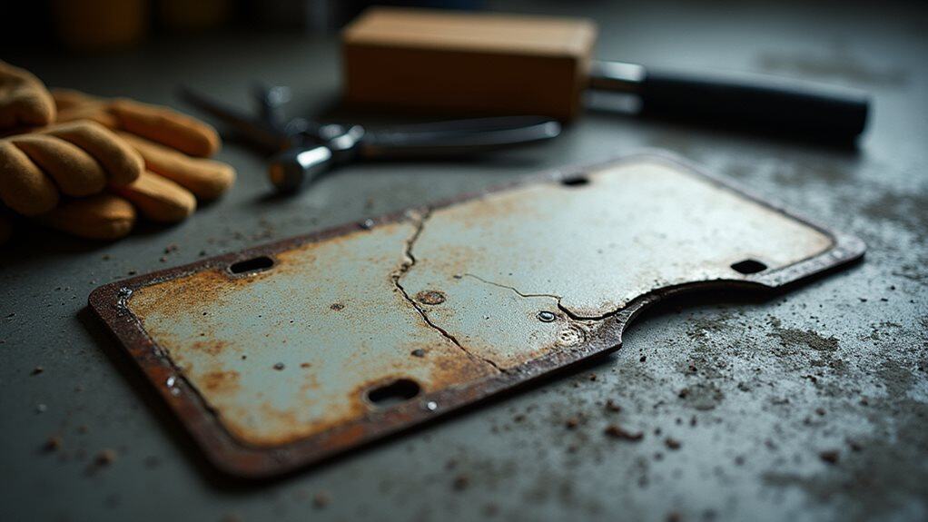 repairing a bent license plate