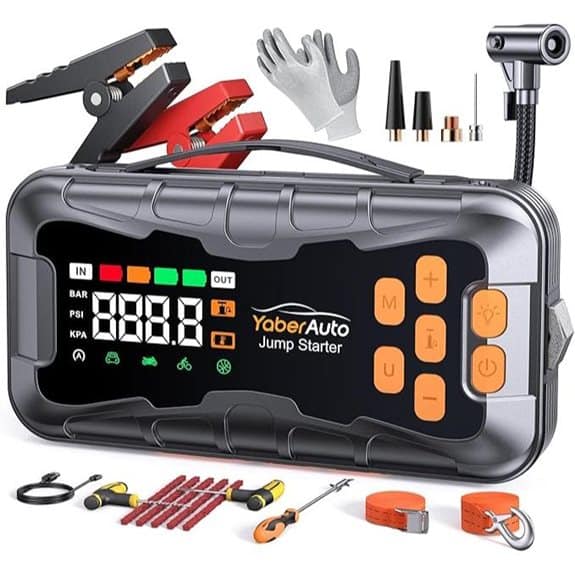 YaberAuto 16-in-1 Jump Starter with Air Compressor