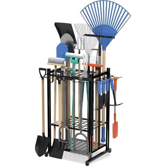 Garden Tool Organizer Rack with 11 Hooks