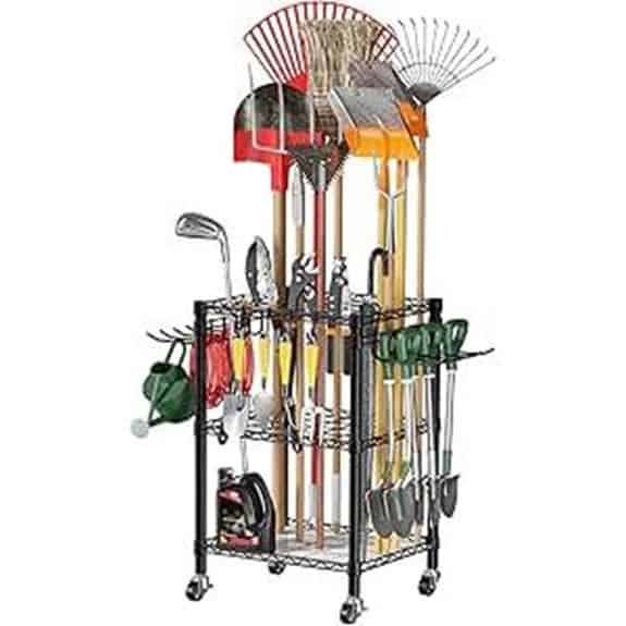 T1 Garden Tool Organizer with Lockable Wheels