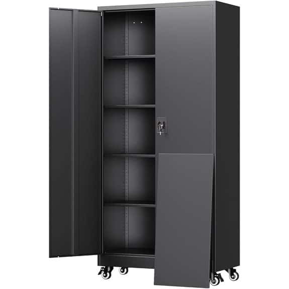 Yizosh Metal Garage Storage Cabinet with Locking Doors