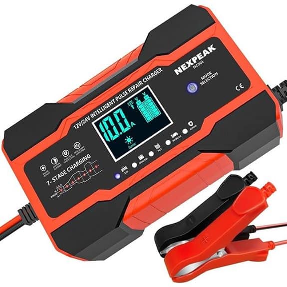 NEXPEAK NC201 10-Amp Smart Battery Charger 12V/24V