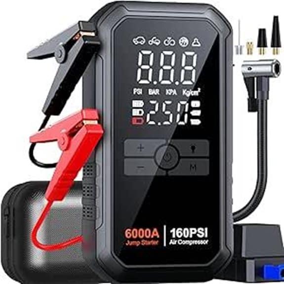 10-in-1 Jump Starter with Air Compressor 6000A