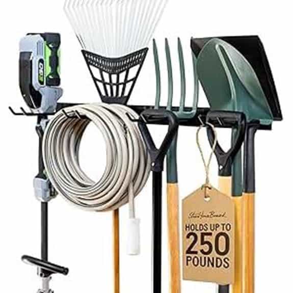 StoreYourBoard Wall-Mounted Rack with 4 Garage Hooks