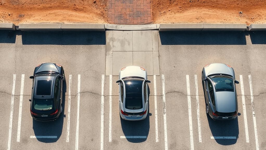 front first parking front facing exit