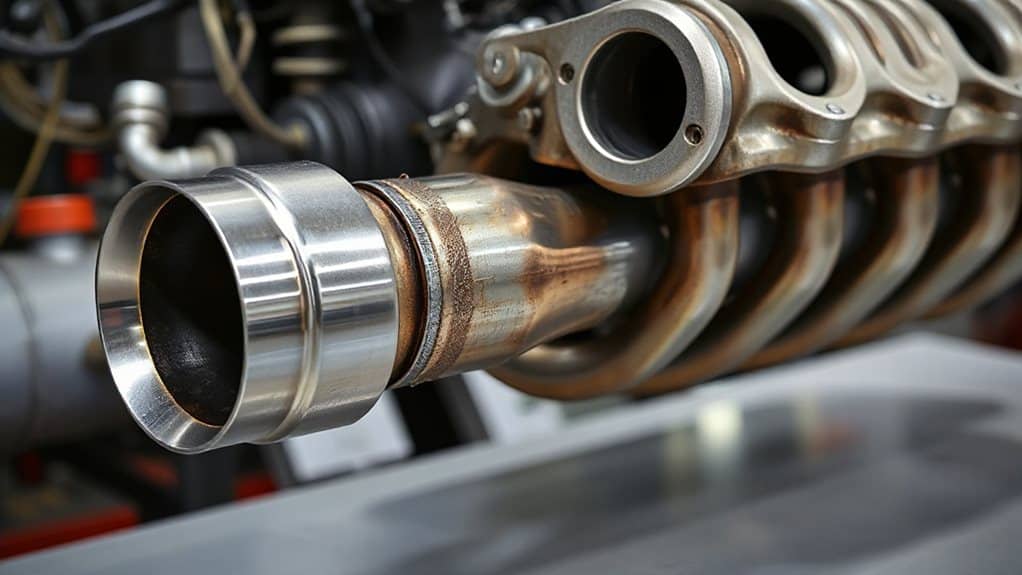 headers bolt to heads downpipes attach