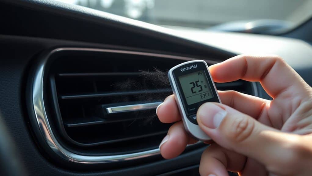 measure car ac vent temperature