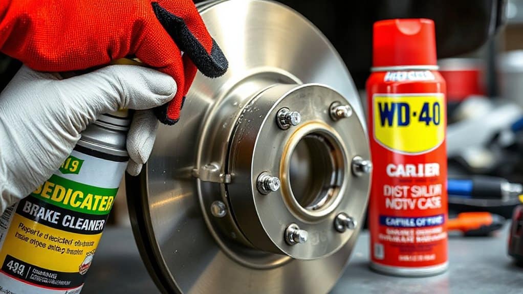 use brake specific cleaners and greases