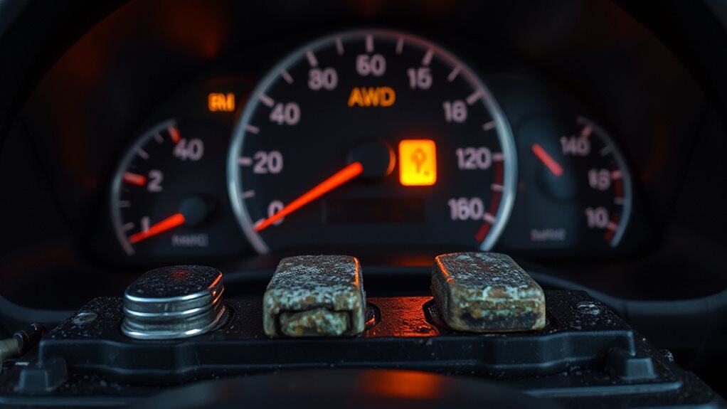 weak battery triggers awd warnings