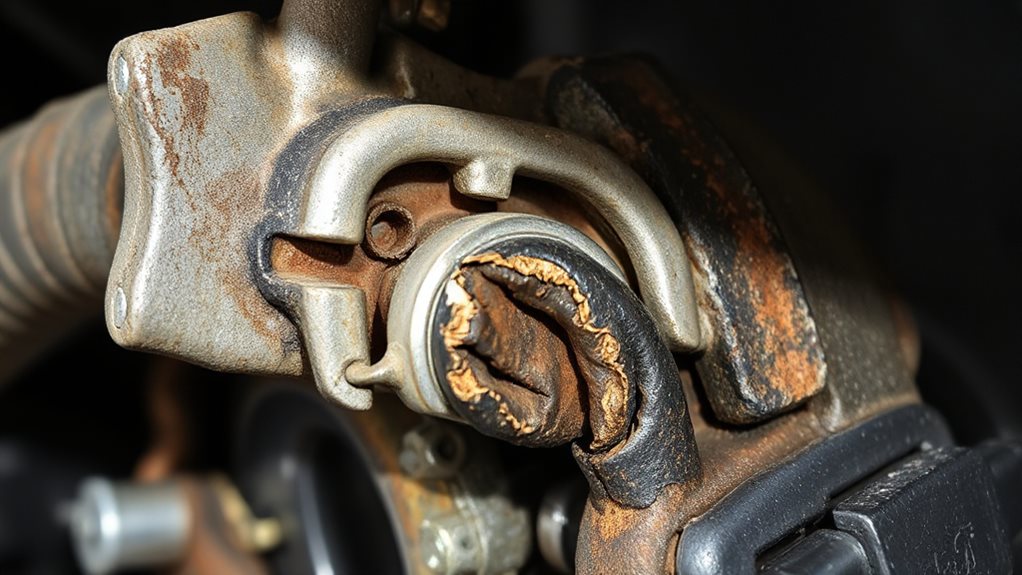 damaged boots and hoses cause piston sticking