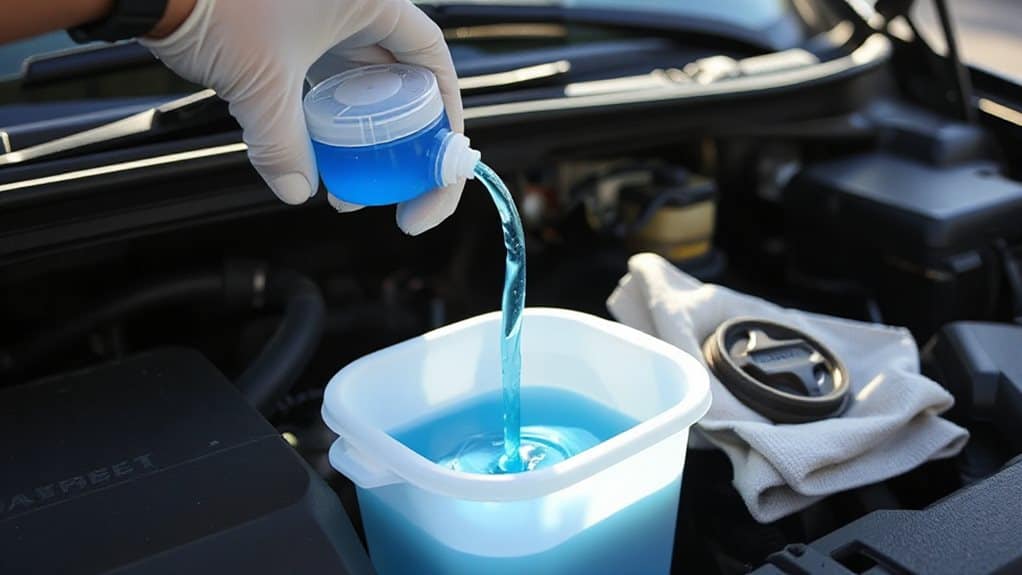 drain windshield washer reservoir safely