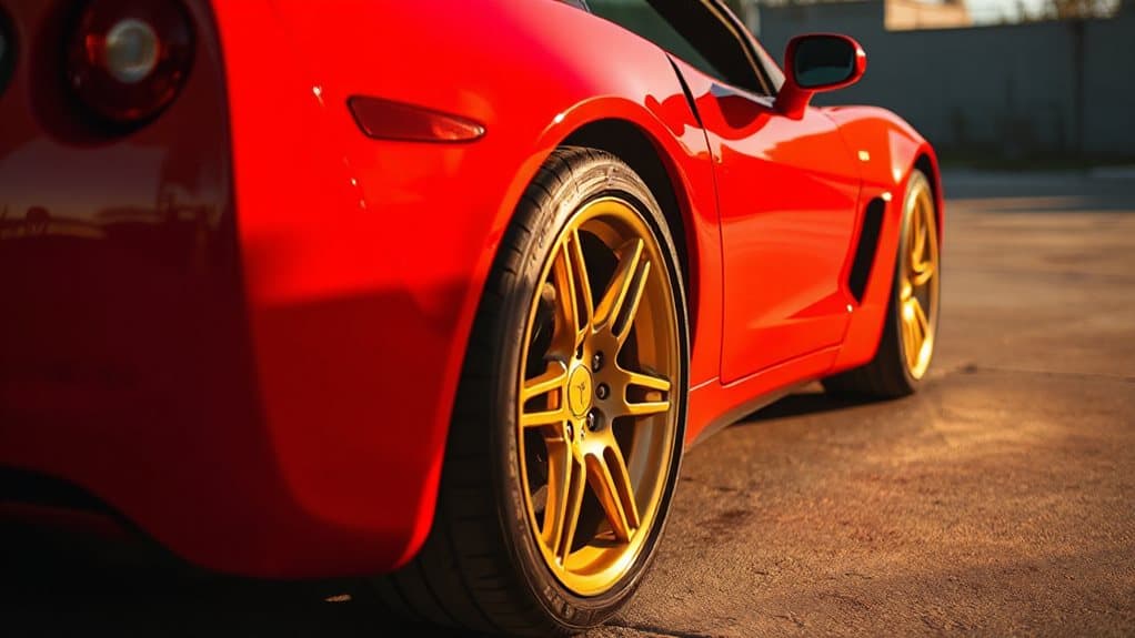 gold rims boost bold red motorsport heritage
