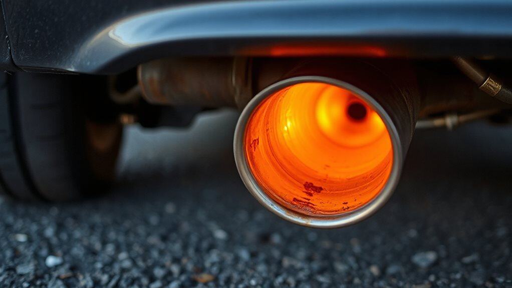 muffler temperatures 149 260 c range