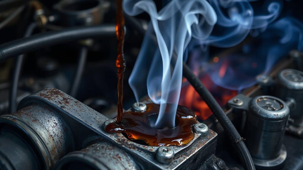 oil leaks onto hot parts from failed gaskets