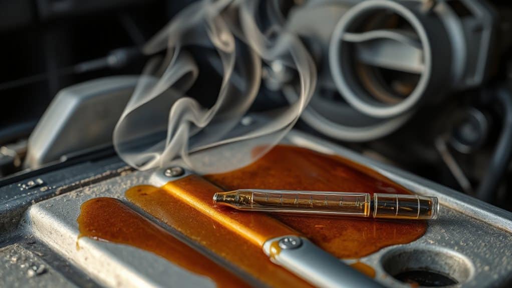 oil leaks smoke low levels detected