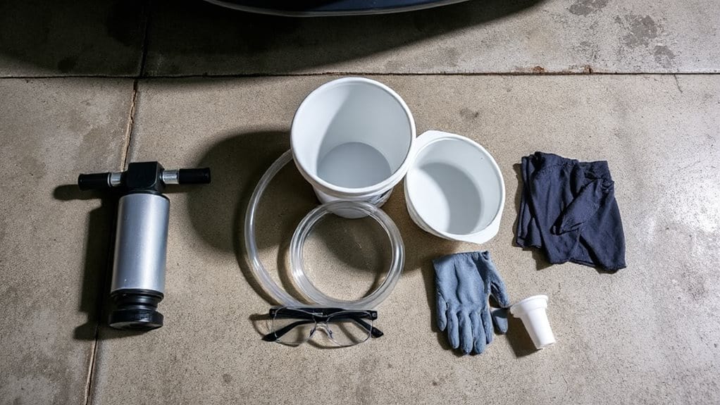 safety gear and drainage tools ready