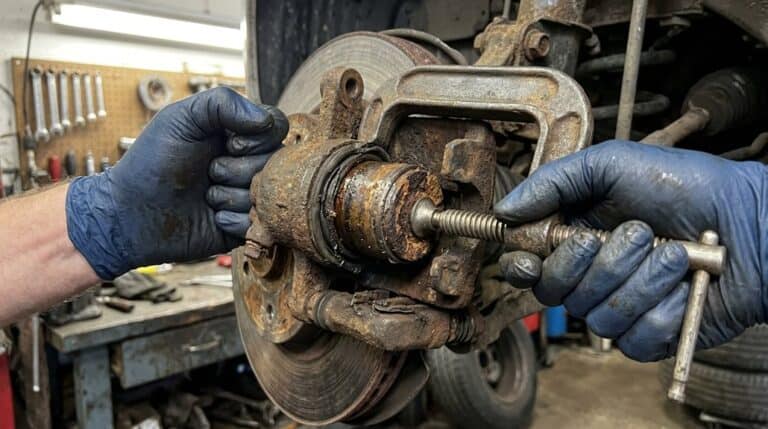 stuck piston brake caliper causes