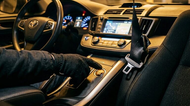 toyota seat belt alarm disable push button start