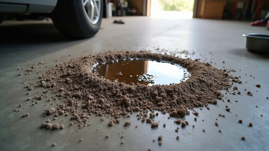 absorb brake fluid with litter