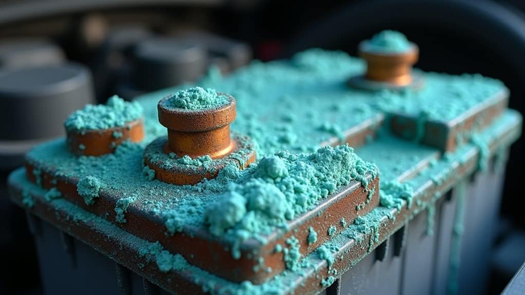 copper sulfate blue green crust