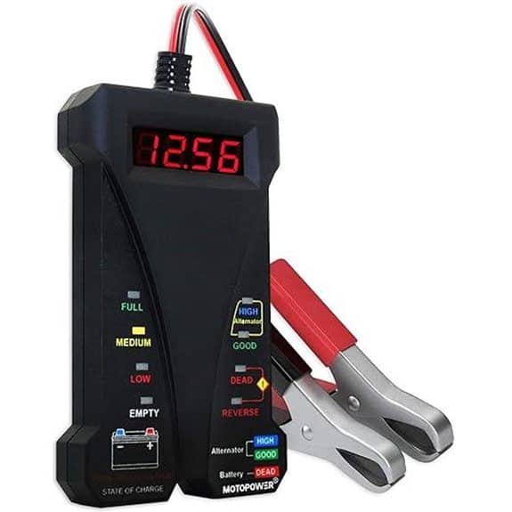 MOTOPOWER 12V Car Battery Tester with LCD Display