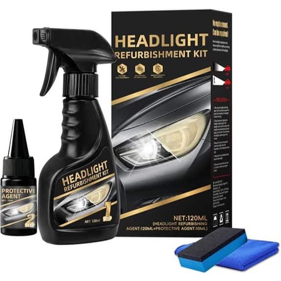 Headlight Restoration Kit with Cleaner and Coating