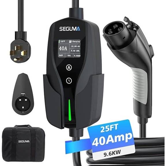 SEGUMA Level 2 EV Charger 40Amp 25ft NEMA 14-50